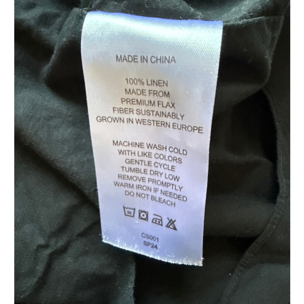 Quince Womens European Linen Scoop Neck Midi Dress Black Size Large - Picture 8 of 9